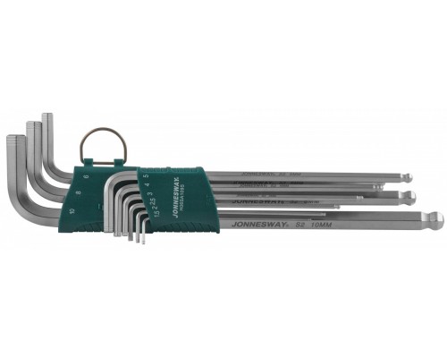 Набор торцевых шестигранных ключей EXTRA LONG с шаром 1,5-10 мм. 9 предметов