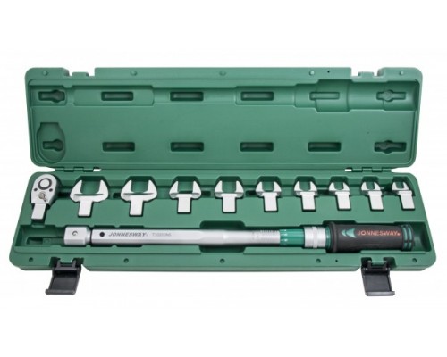 Ключ динамометрический 1/2"DR 40-200 Нм. со сменными рожковыми насадками 13-30 мм и приводом в наборе, 11 предметов