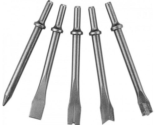 Комплект длинных зубил для пневматического молотка (JAH-6833H), 5 предметов